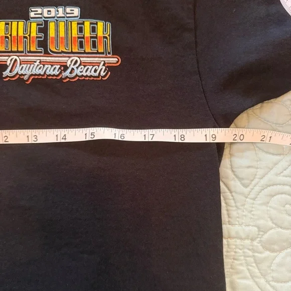 Daytona Beach Bike Week 2019 78th Black Graphic T Shirt Palm Trees Boardwalk - Picture 5 of 6